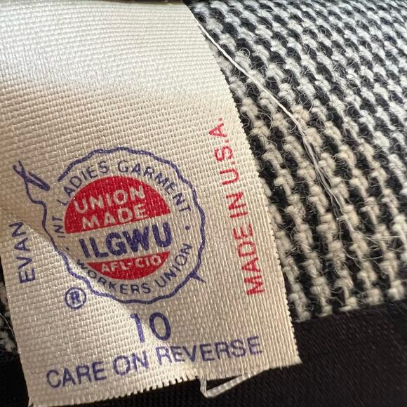 Vtg Evan Picone High Waisted Wool Pencil Skirt Sz 10 USA Union Made Houndstooth - Picture 11 of 12